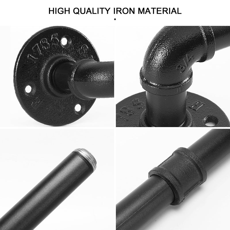 Livabber Industrial Pipe Towel Bar  Rustic Iron Decor Bathroom Hardware Towel Holder Accessory  Heavy Duty Wall Mounted Bath Towel Rack Black (12 Inch) - Image 3